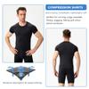CARGFM Compression Shirt Men, Short Sleeve Football Basketball T Shirts, Cool Dry Tight Baselayer Undershirts Top for Workout Athletic Running Gym Black view 2