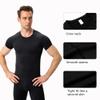 CARGFM Compression Shirt Men, Short Sleeve Football Basketball T Shirts, Cool Dry Tight Baselayer Undershirts Top for Workout Athletic Running Gym Black view 3