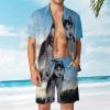 Siberian Huskies Men's Hawaiian Set Shirt and Swim Trunks Short Sleeve 2 Piece Funny Suit view 2