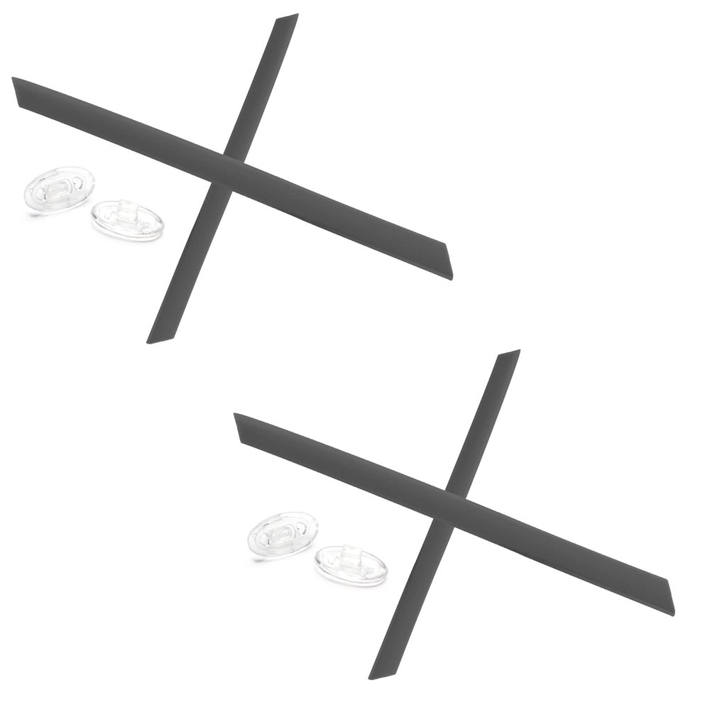 ToughAsNails 2 Pairs Replacement Rubber Kits Ear Socks and Clear Nose Pads for Oakley Ejector OO4142 Sunglasses Gray&Gray