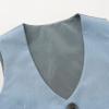 RUNQHUI 4 Piece Gentleman Suit Bow Tie Long Sleeve Dress Shirt + Vest + Pants Set Boys Clothing Set Light Blue 3-4 Years view 4
