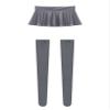 ACSUSS Womens Glossy Ruffled Skirt Low Waist Miniskirt Nightwear & Thigh High Stockings Dark Grey X-Large view 4
