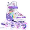 SULIFEEL Rainbow Unicorn Adjustable Inline Skates for Girls Boys and Kids with All Illuminating PU Wheels for Outdoor and Indoor Beginner Skates Purple Large view 1