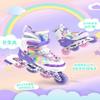 SULIFEEL Rainbow Unicorn Adjustable Inline Skates for Girls Boys and Kids with All Illuminating PU Wheels for Outdoor and Indoor Beginner Skates Purple Large view 4