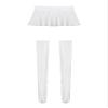Jhaoyu Womens Glossy Ruffled Skirt Low Rise Mini Pleated Skirts with Thigh High Stockings White Medium view 4