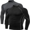 2/3 Pack Men's Compression Shirts Long Sleeve Workout Shirts Mock Turtleneck Athletic Base Layer Active Undershirts Tops view 1