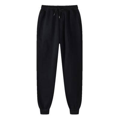 Dninmim Men Trousers Sweatpants Workout Running Sporting Clothing Men's Drawstring Full Length Pants Black XL