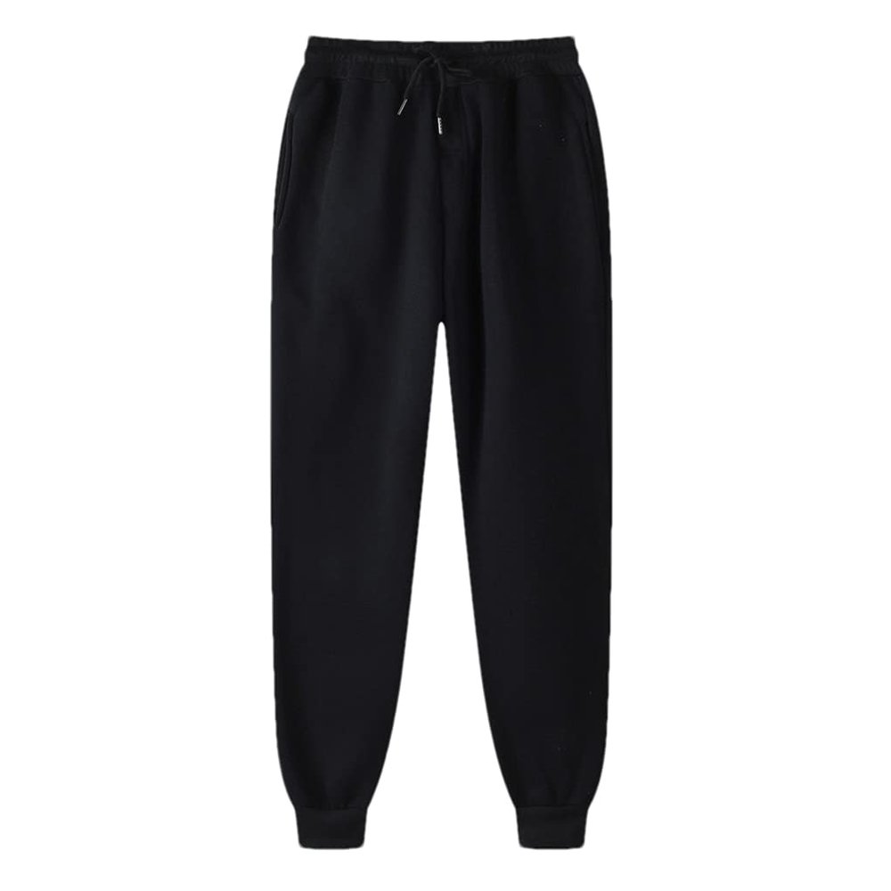 Dninmim Men Trousers Sweatpants Workout Running Sporting Clothing Men's Drawstring Full Length Pants Black XL