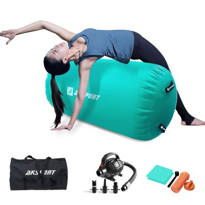 AKSPORT Air Roller Gymnastics Air Barrel for Backbends and Back Handsprings Exercise Training with Electric Air Pump for Home Use/Yoga/Cheerleading/Tumbling/Back Walkovers