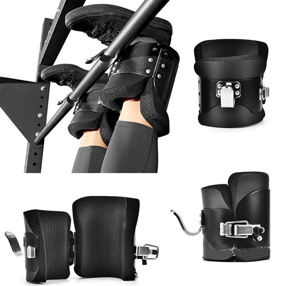 Alomejor Anti-Gravity Inversion Boots, Stainless Steel and NBR Construction, Heavy Duty 330lb Capacity, Padded Ankle Support for Fitness Training