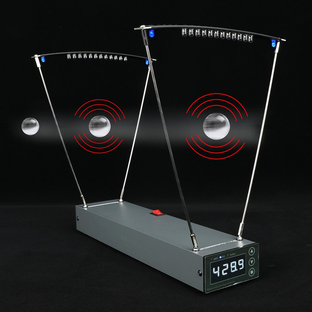wolfman Shooting Speed Tester Precision Ballistic Chronograph Bullet Bow Arrow Velocity Meter Measurement Tool with FPS & MPS Readings Large LCD Screen for Range Shooting (with no Tripod)