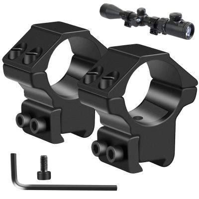 LONSEL 1'' Dovetail Scope Rings, 2Pcs High Profile & 2Pcs Medium Profile 1 Inch Scope Mount Rings for 11mm Dovetail Rails (Medium Profile - 2 Pack)