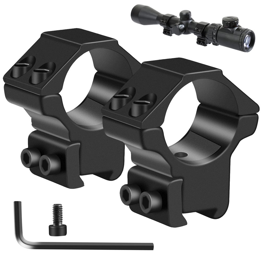 LONSEL 1'' Dovetail Scope Rings, 2Pcs High Profile & 2Pcs Medium Profile 1 Inch Scope Mount Rings for 11mm Dovetail Rails (Medium Profile - 2 Pack)