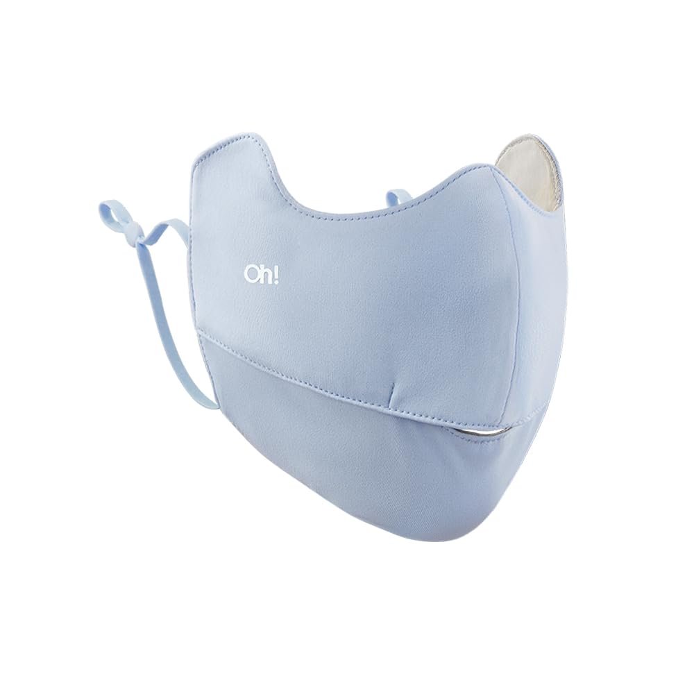 OH! ANY TIME ANY WEAR Sun Protection UPF 50+ UV Face Cover Summer Face Mask Neck Gaiter with Ear Loops SLN3M308 Light Blue