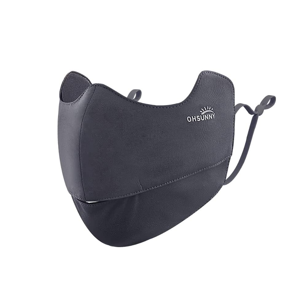 OH! ANY TIME ANY WEAR Sun Protection UPF 50+ UV Face Cover Summer Face Mask Neck Gaiter with Ear Loops SLN3M308 Dark Grey