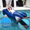 PHASFBJ Portable Lounger Chair with Built in Pump, Automatic Inflatable Couch, Ergonomic Design Blow Up Sofa Bed with Emergency Power Supply for Camping Beach Traveling Hiking Backyard,White view 4