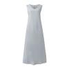 Maxi Dress for Women,2023 Spring Summer Cotton Linen Dress,Ladies Plus Size Boho Beach Flowy Long Dress with Pockets,Casual Trendy Elegant Sleeveless Sundress for Holiday Resort WearA-Gray,L view 3