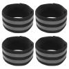 M METERXITY 4 Pack Reflective Bands - Safety Reflector Tape Strip, High Visibility Reflective Running Gear, Apply to Cycling Running Night Walking(12x2 Inch, Black) view 1