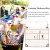 Pilipane Camping Tableware Bag, Camping Tableware Storage Bag, Portable Oxford Camping Tableware Bag Camp Kitchen Cooking Utensil Set Travel Lunch Box for Backpacking, BBQ, Camping, Hiking, Travel view 3
