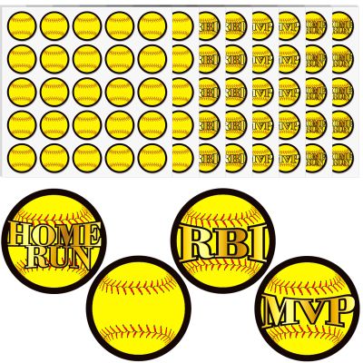 Crtiin 200 Pcs Baseball Softball Stickers 8 Sheets Self Adhesive Softball Award Decals Gifts for Boys Girls Helmet Stickers Accessories for Baseball, Batting