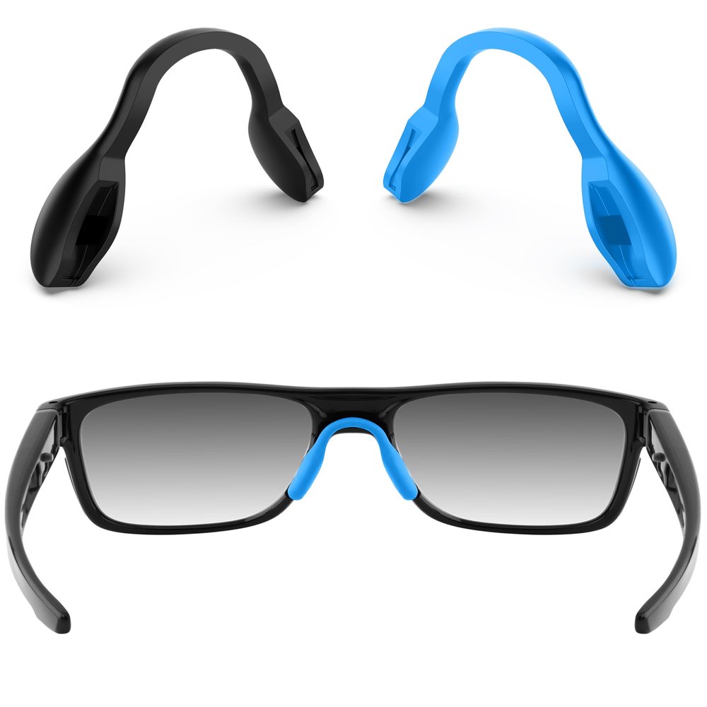 ToughAsNails 2 PCS Standard Fit Replacement Nose Pads Pieces for Oakley Crossrange OO9361/Crossrange R/Crossrange XL/Crossrange Shield Sunglasses Black&Blue