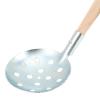 Serrated Wooden Handle Galvanized Steel Ice Fishing Skimmer Colander 34cm/13.4in Long, Perfect for Ice Fishing view 2