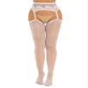 YiZYiF Women's Shimmery Oil Shiny Footed Thigh High Sheer Hold Up Pantyhose Stockings Tights White A One Size view 2