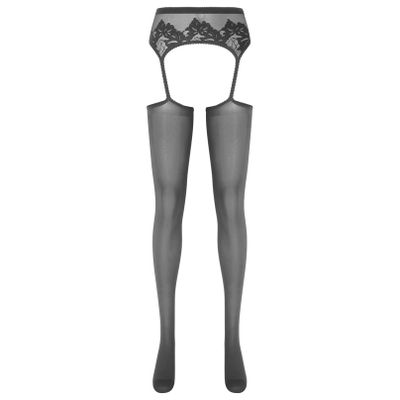 YiZYiF Women's Shimmery Oil Shiny Footed Thigh High Sheer Hold Up Pantyhose Stockings Tights Black A One Size