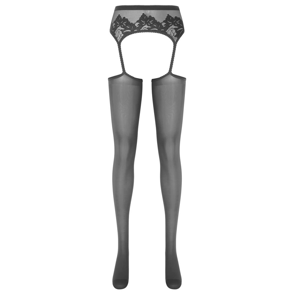 YiZYiF Women's Shimmery Oil Shiny Footed Thigh High Sheer Hold Up Pantyhose Stockings Tights Black A One Size