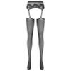 YiZYiF Women's Shimmery Oil Shiny Footed Thigh High Sheer Hold Up Pantyhose Stockings Tights Black A One Size view 1