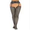 YiZYiF Women's Shimmery Oil Shiny Footed Thigh High Sheer Hold Up Pantyhose Stockings Tights Black A One Size view 2