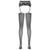 YiZYiF Women's Shimmery Oil Shiny Footed Thigh High Sheer Hold Up Pantyhose Stockings Tights Black A One Size view 3