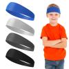 Sibba 4 Pcs Football Sports Fan Headband Basketball Long Hair Bands Baseball Gear Gym Workout Black White Sweatbands Running Yoga Athletic Bandana Nursing Women Men Male Outdoors Accessories view 1