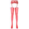 YiZYiF Women's Shimmery Oil Shiny Footed Thigh High Sheer Hold Up Pantyhose Stockings Tights Red A One Size view 1