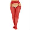 YiZYiF Women's Shimmery Oil Shiny Footed Thigh High Sheer Hold Up Pantyhose Stockings Tights Red A One Size view 2