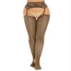 YiZYiF Women's Shimmery Oil Shiny Footed Thigh High Sheer Hold Up Pantyhose Stockings Tights Coffee A One Size view 2