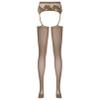 YiZYiF Women's Shimmery Oil Shiny Footed Thigh High Sheer Hold Up Pantyhose Stockings Tights Coffee A One Size view 3