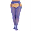 YiZYiF Women's Shimmery Oil Shiny Footed Thigh High Sheer Hold Up Pantyhose Stockings Tights Royal Blue A One Size view 2