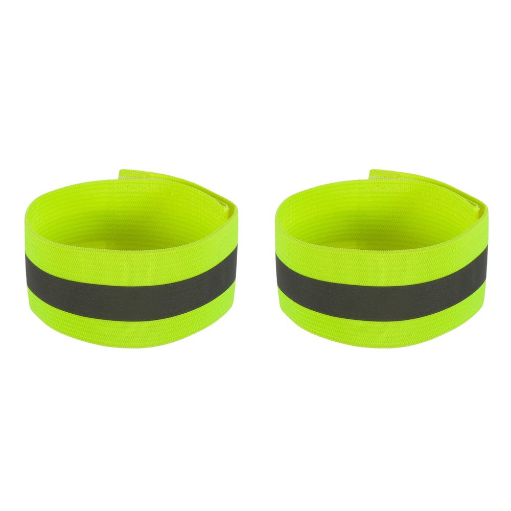 M METERXITY 2 Pack Reflective Bands - Safety Reflector Tape Strip, High Visibility Wide Lightweight Gear, Apply to Running Night Walking(11x1.5 Inch, Light Yellow)