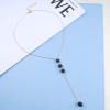 Andelaisi Boho Lava Bead Lariat Y Necklace Black Lava Rock Stone Bead Necklace Vintage Lava Bead Y Lariat Necklace Chain Round Natural Stone Y Drop Necklace Jewelry for Women view 3