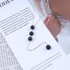 Andelaisi Boho Lava Bead Lariat Y Necklace Black Lava Rock Stone Bead Necklace Vintage Lava Bead Y Lariat Necklace Chain Round Natural Stone Y Drop Necklace Jewelry for Women view 4