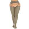 YiZYiF Women's Shimmery Oil Shiny Footed Thigh High Sheer Hold Up Pantyhose Stockings Tights Grey A One Size view 2
