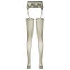YiZYiF Women's Shimmery Oil Shiny Footed Thigh High Sheer Hold Up Pantyhose Stockings Tights Grey A One Size view 3