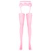 YiZYiF Women's Shimmery Oil Shiny Footed Thigh High Sheer Hold Up Pantyhose Stockings Tights Pink A One Size view 1