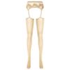 YiZYiF Women's Shimmery Oil Shiny Footed Thigh High Sheer Hold Up Pantyhose Stockings Tights Nude A One Size view 1