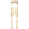 YiZYiF Women's Shimmery Oil Shiny Footed Thigh High Sheer Hold Up Pantyhose Stockings Tights Nude A One Size view 3
