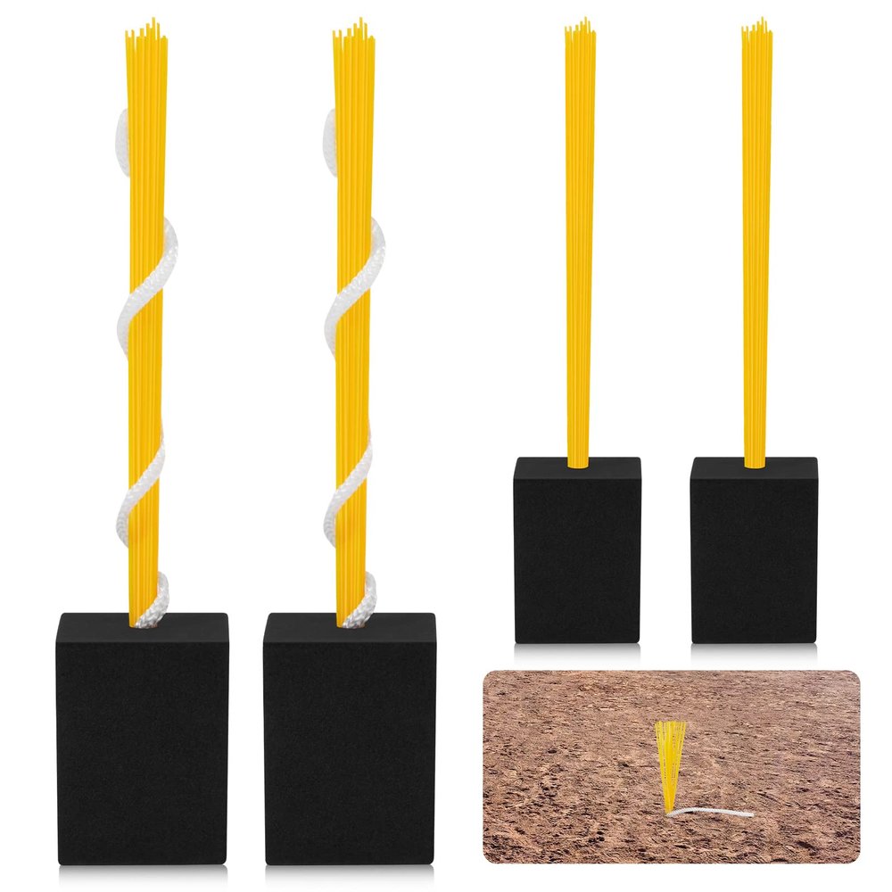 Deekin 4 Pcs Base Plugs Anchor Base Plugs Baseball Field Maintenance Equipment Baseball Accessories for Ball Field (Yellow, 4 Pcs)