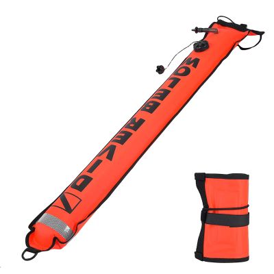 Cyrank Surface Marker Buoy, Diving Surface Marker with Reflective Tape Diving Underwater Inflatable Float SMB Surface Signal Buoy(Red)