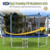 Goplus Outdoor Trampoline, 12FT 14FT 15FT 16FT ASTM Approved Trampoline w/Basketball Hoop, Enclosure Net, Safety Pad, Ladder, Recreational Trampoline for Kids and Adults (Internal-Net, 14 FT) view 4