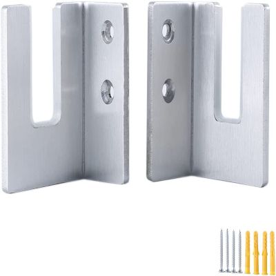 MOKIUER Snowboard Wall Mount,Snowboard Wall Rack Hanger, Snow Board Display Storage Holder,Aluminum Alloy, Silver,2 Pack